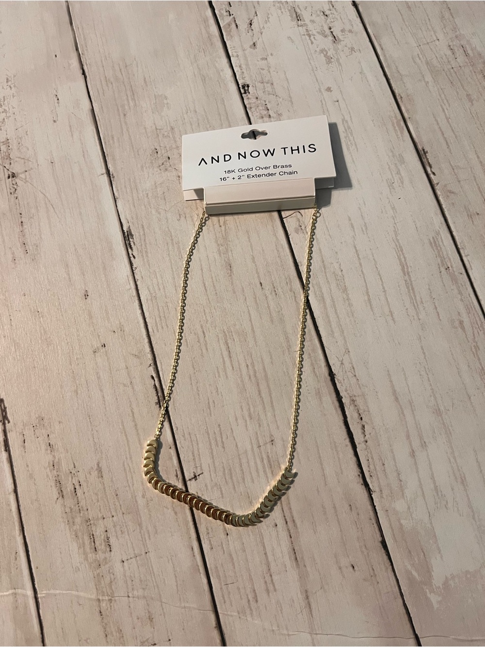 And Now This Gold Chevron Disc Necklace